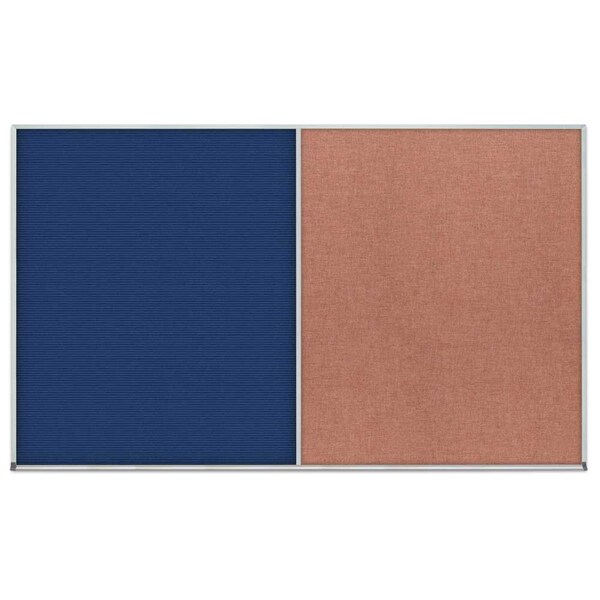 United Visual Products Triple Door Radius Corkboard, 72"x48", Sat, UV70055RC-SATIN-COBACC UV70055RC-SATIN-COBACC - main